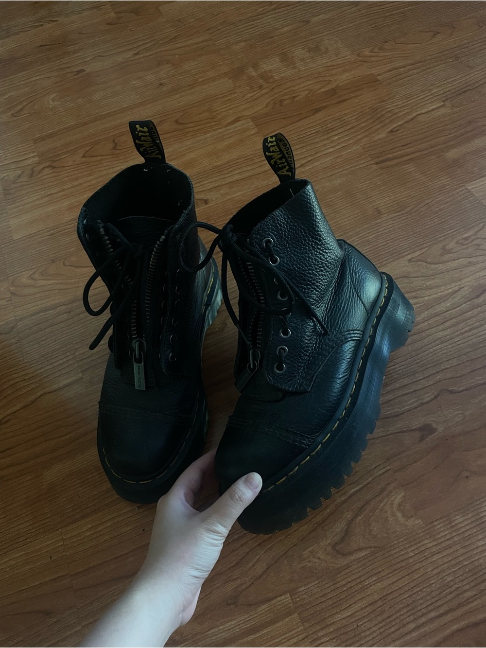 Dr. Martens Sinclair Milled Nappa Leather Platform Boots